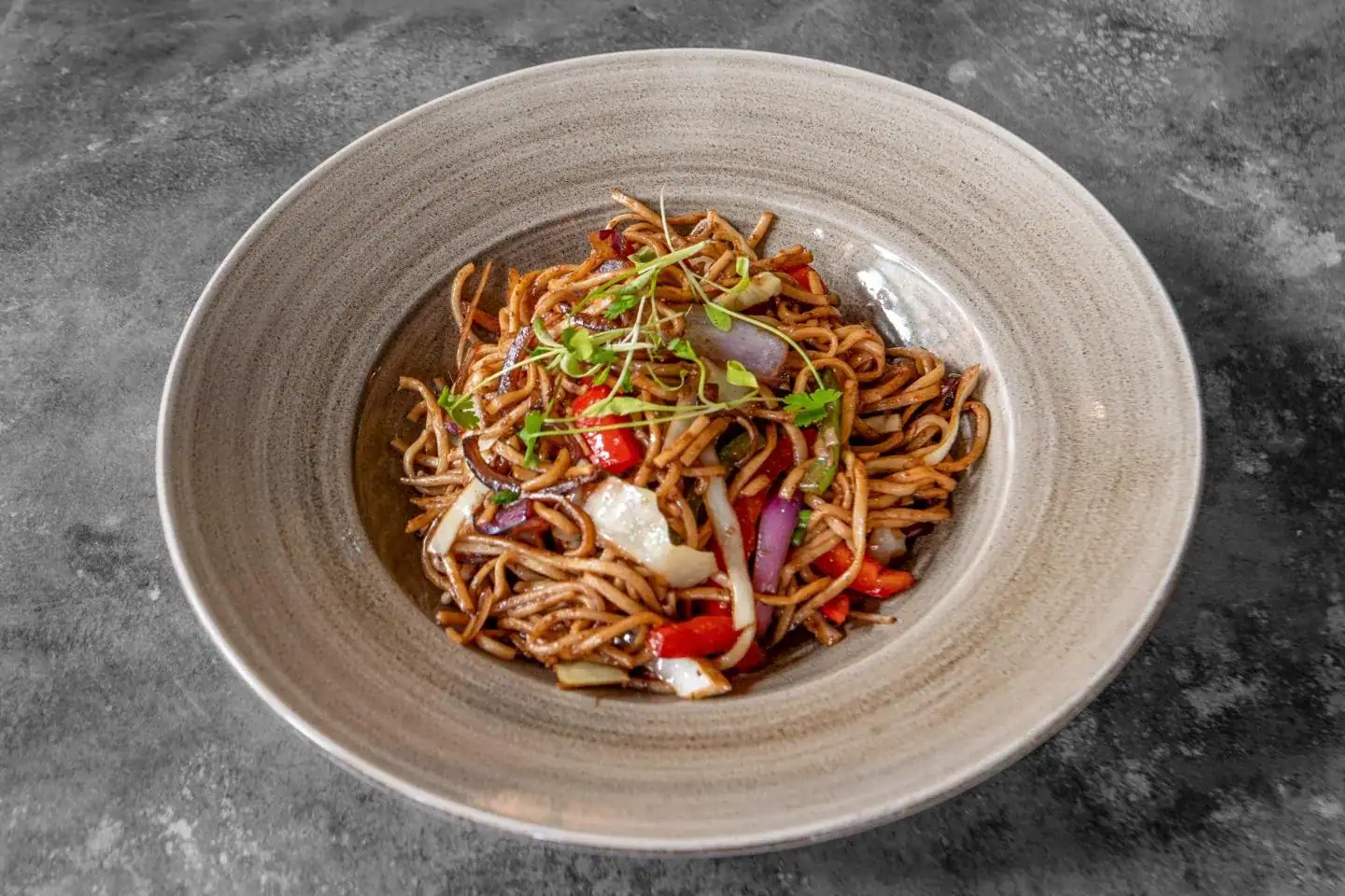 Hakka noodles at Nukkad Café, Glasgow